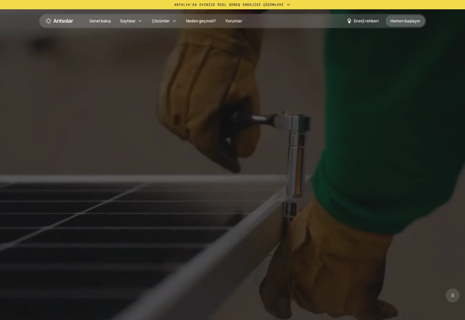 AntSolar — Güneş Enerjisi & GES detaylı web sayfası ve mobil görünümü
