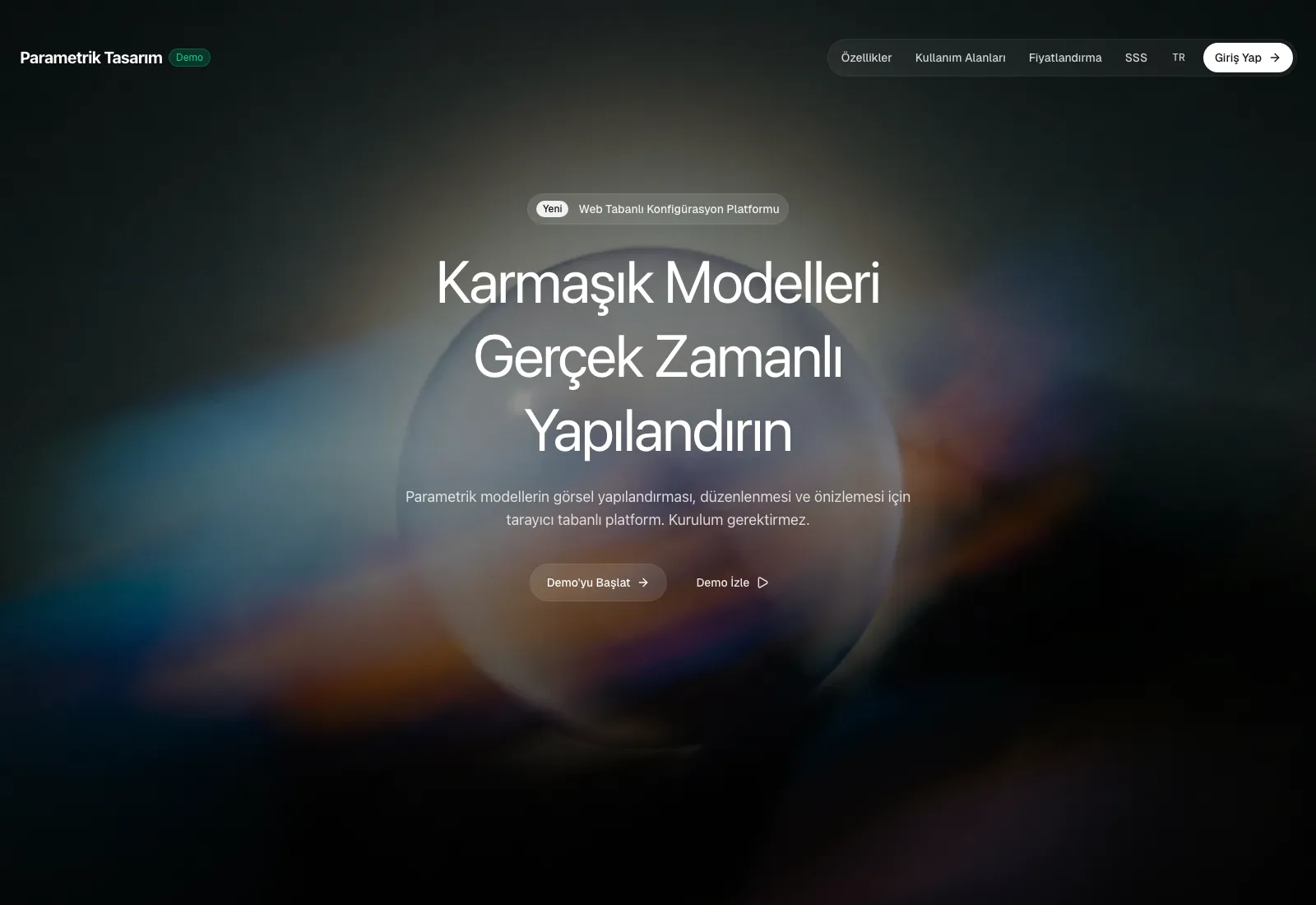 Parametrik Tasarım Web Uygulaması detaylı web sayfası ve mobil görünümü